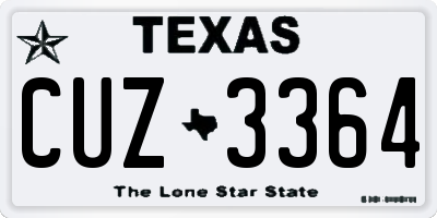 TX license plate CUZ3364