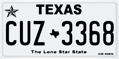 TX license plate CUZ3368