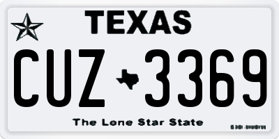 TX license plate CUZ3369
