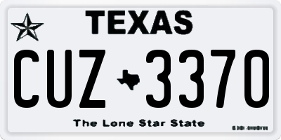 TX license plate CUZ3370