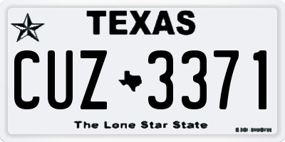 TX license plate CUZ3371