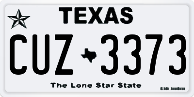 TX license plate CUZ3373