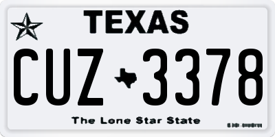 TX license plate CUZ3378