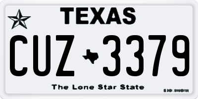 TX license plate CUZ3379