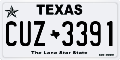 TX license plate CUZ3391