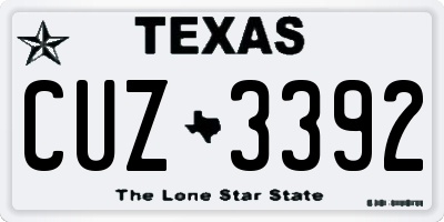 TX license plate CUZ3392
