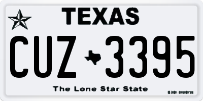 TX license plate CUZ3395