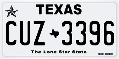 TX license plate CUZ3396