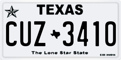 TX license plate CUZ3410