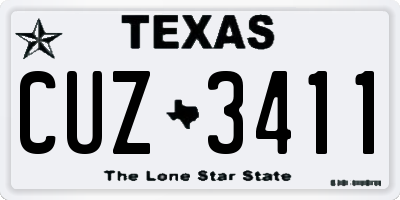 TX license plate CUZ3411