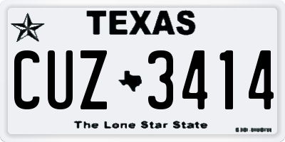 TX license plate CUZ3414