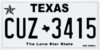 TX license plate CUZ3415