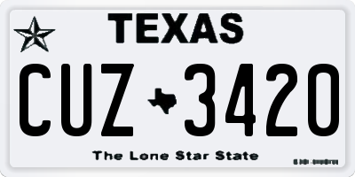 TX license plate CUZ3420
