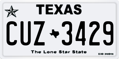 TX license plate CUZ3429