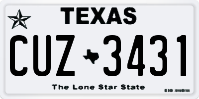 TX license plate CUZ3431