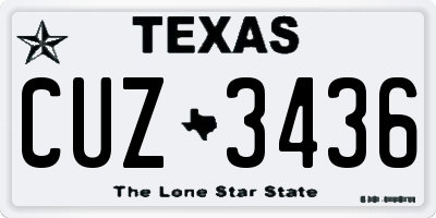 TX license plate CUZ3436