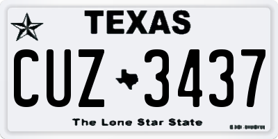 TX license plate CUZ3437