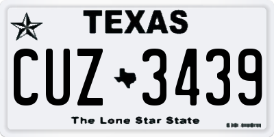 TX license plate CUZ3439