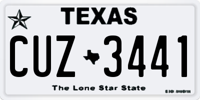 TX license plate CUZ3441