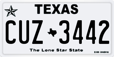 TX license plate CUZ3442