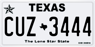 TX license plate CUZ3444