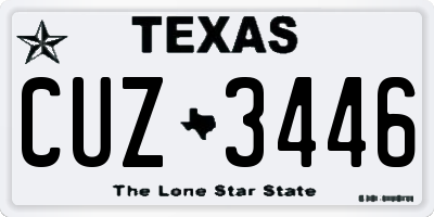 TX license plate CUZ3446