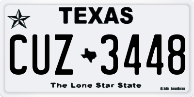 TX license plate CUZ3448