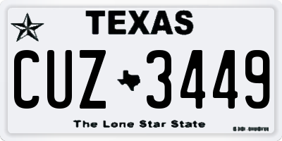 TX license plate CUZ3449