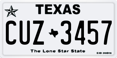 TX license plate CUZ3457
