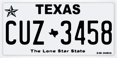 TX license plate CUZ3458