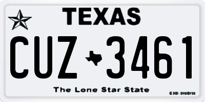 TX license plate CUZ3461