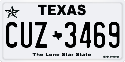TX license plate CUZ3469