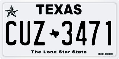 TX license plate CUZ3471