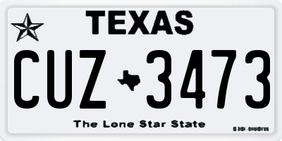 TX license plate CUZ3473