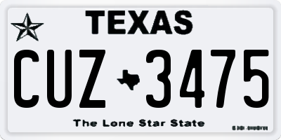 TX license plate CUZ3475