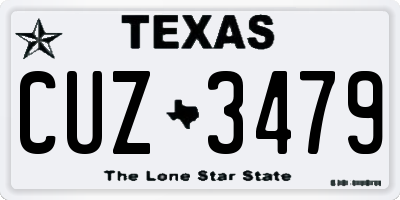 TX license plate CUZ3479