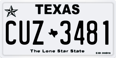 TX license plate CUZ3481
