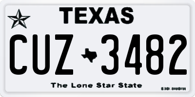 TX license plate CUZ3482