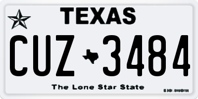 TX license plate CUZ3484