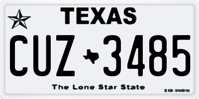 TX license plate CUZ3485