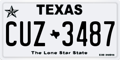 TX license plate CUZ3487