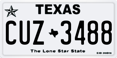 TX license plate CUZ3488
