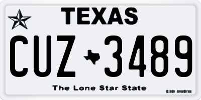 TX license plate CUZ3489