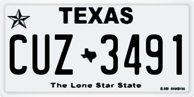 TX license plate CUZ3491