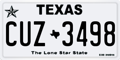 TX license plate CUZ3498