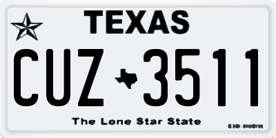 TX license plate CUZ3511