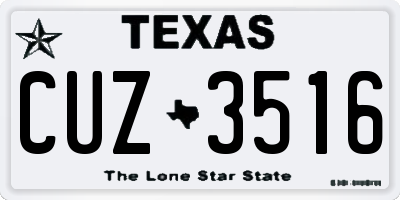 TX license plate CUZ3516