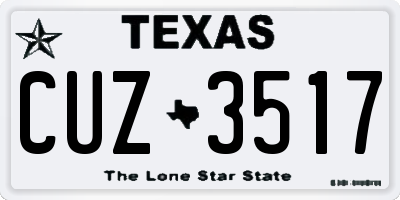 TX license plate CUZ3517