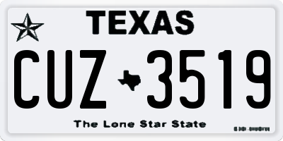 TX license plate CUZ3519