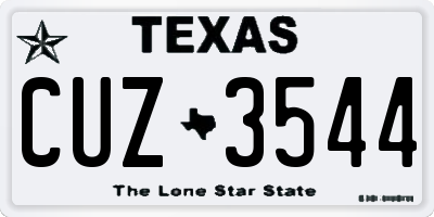 TX license plate CUZ3544